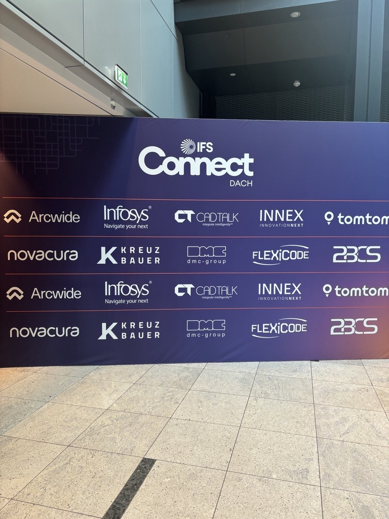 IFS Connect DACH 2024 banner with conference sponsors, including CADTALK