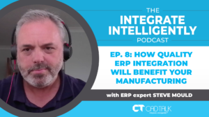 Graphic promoting The Integrate Intelligently Podcast from CADTALK with Steve Mould