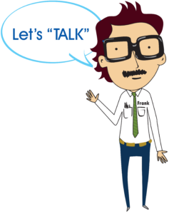 CADTALK mascot Frank representing a smart engineer