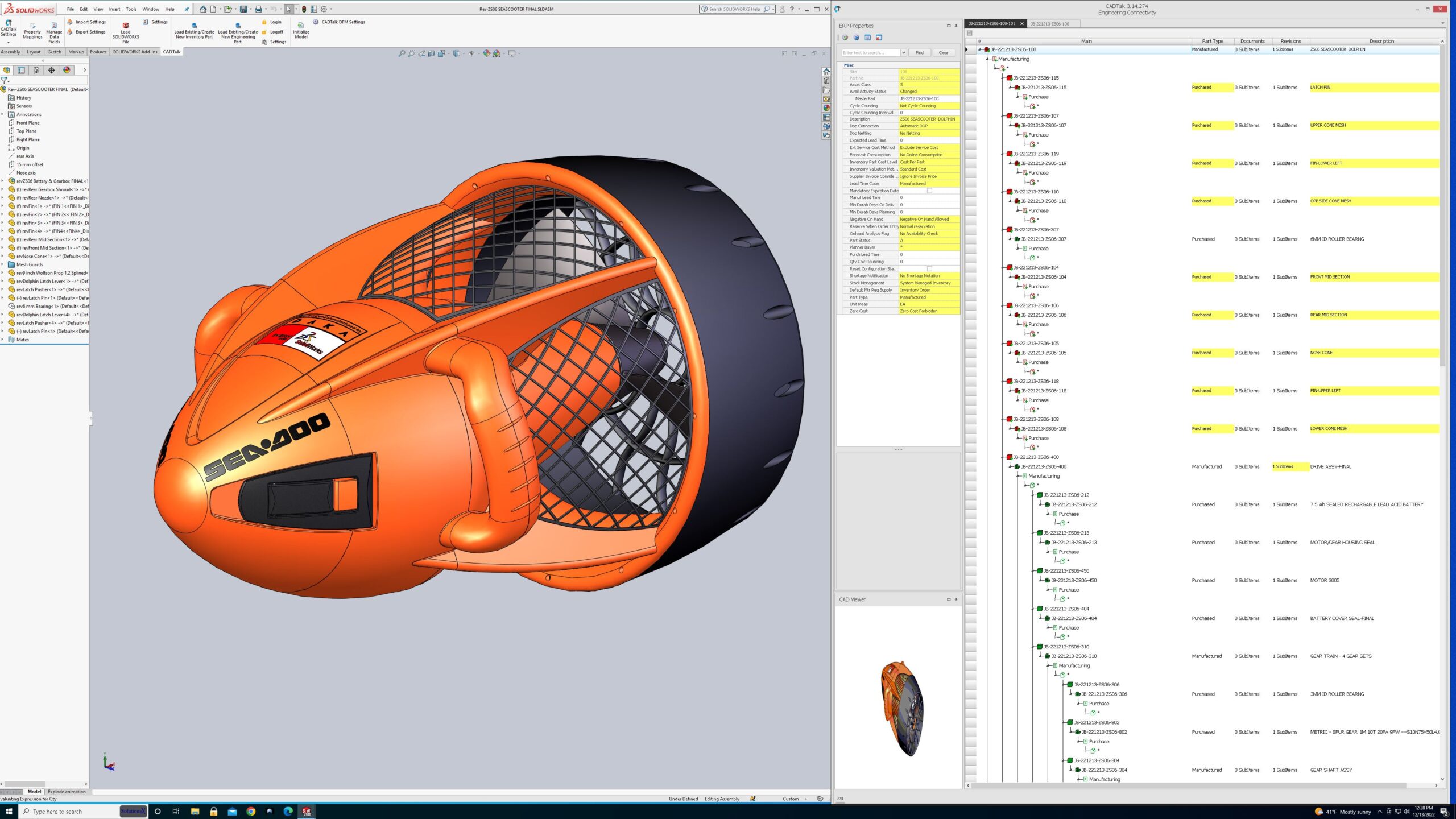 CADTALK program screenshot included Arena and Solidworks interface