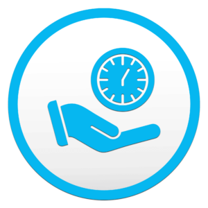 I.con of a watch on a palm