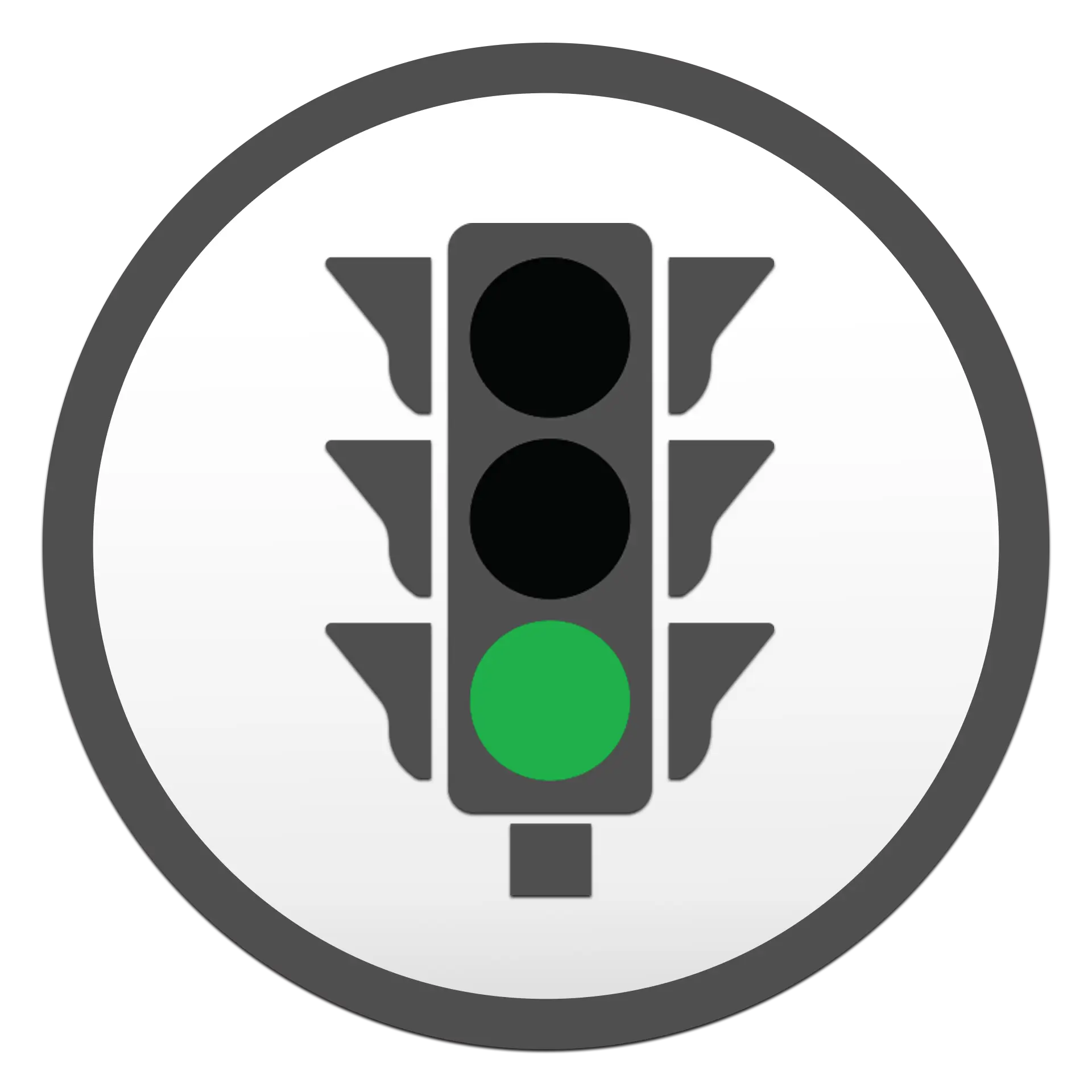 Green traffic light icon