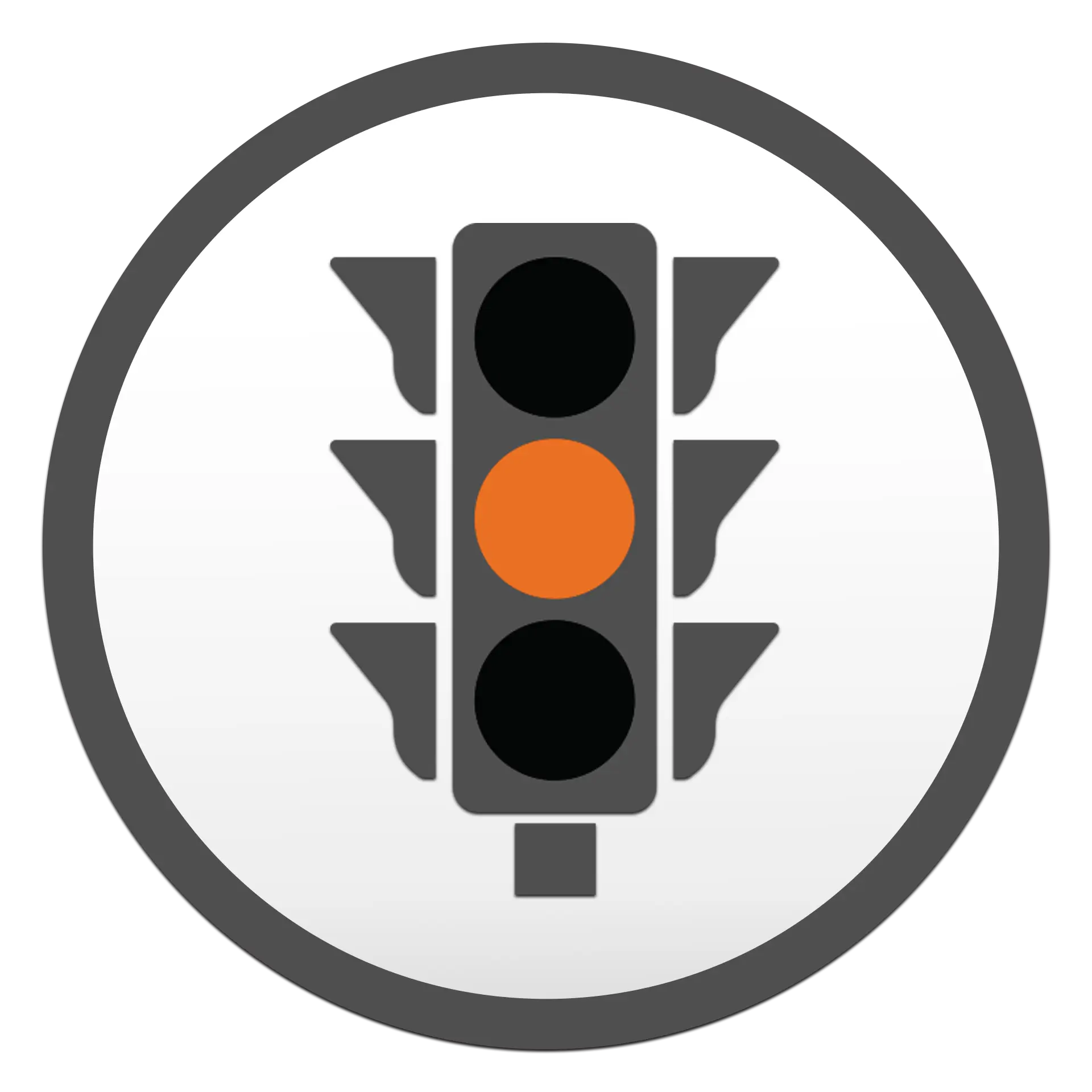 Yellow traffic light icon